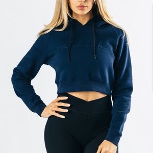 Alphalete Signature Crop Hoodie - navy